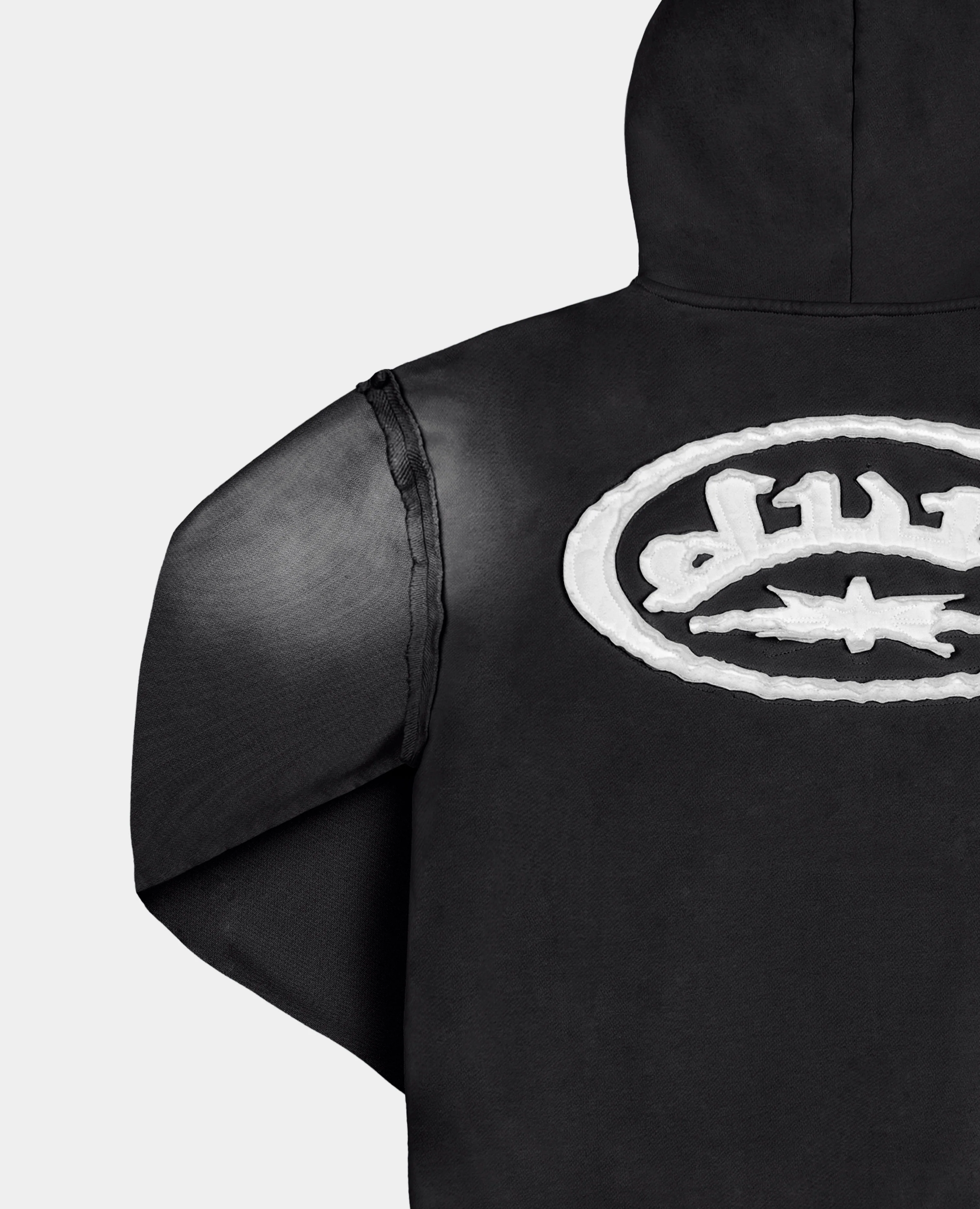 BLACK RAW MILITARY HOODIE - Image 3