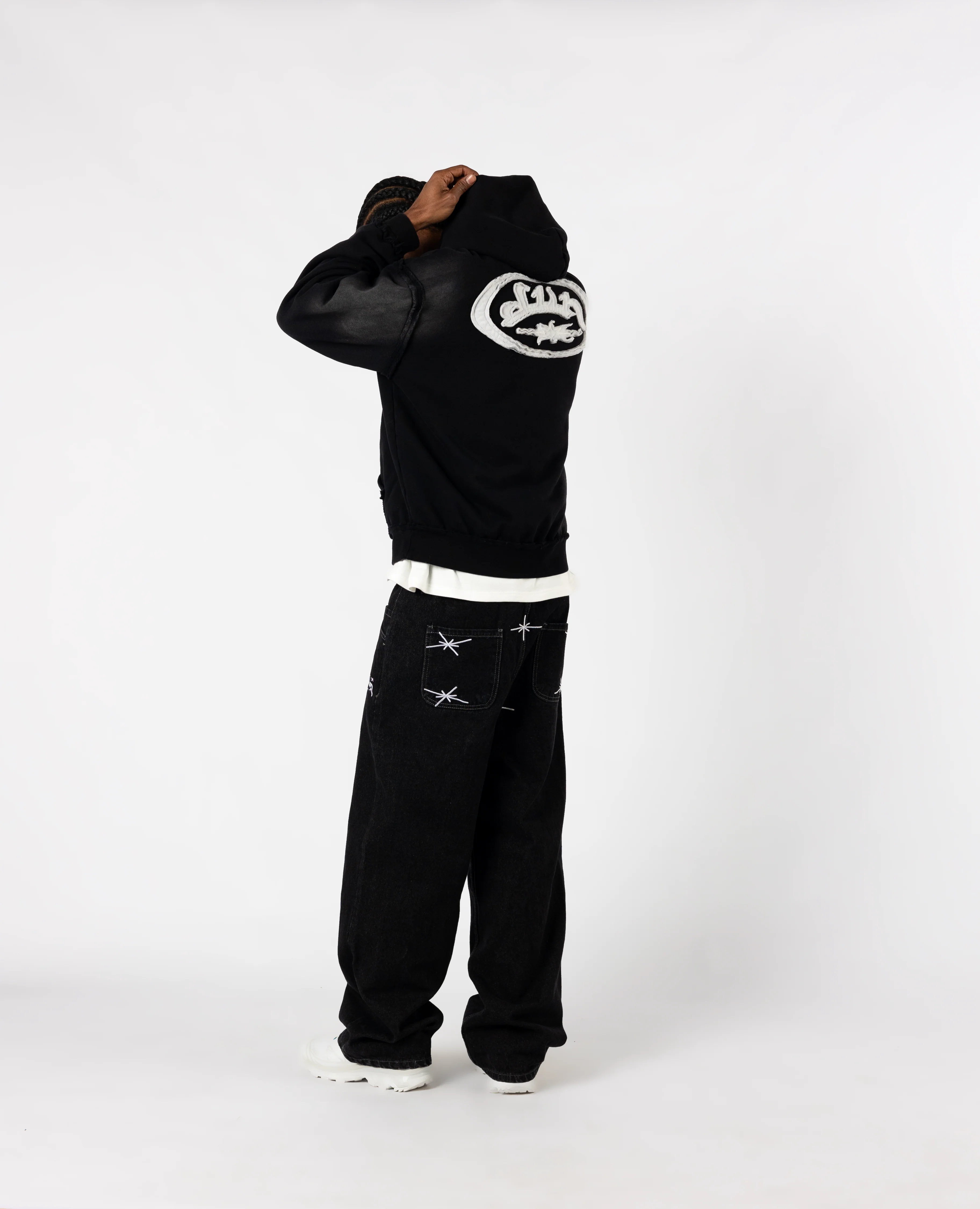 BLACK RAW MILITARY HOODIE - Image 4