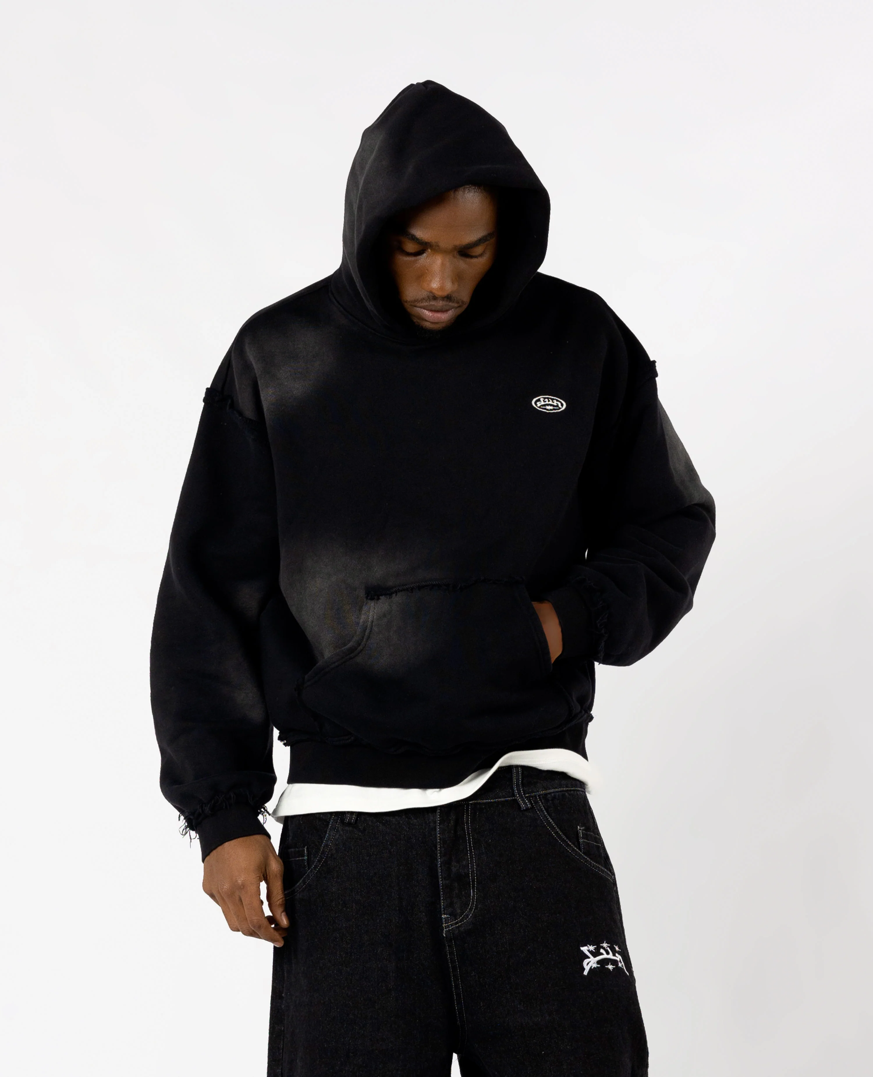 BLACK RAW MILITARY HOODIE - Image 5
