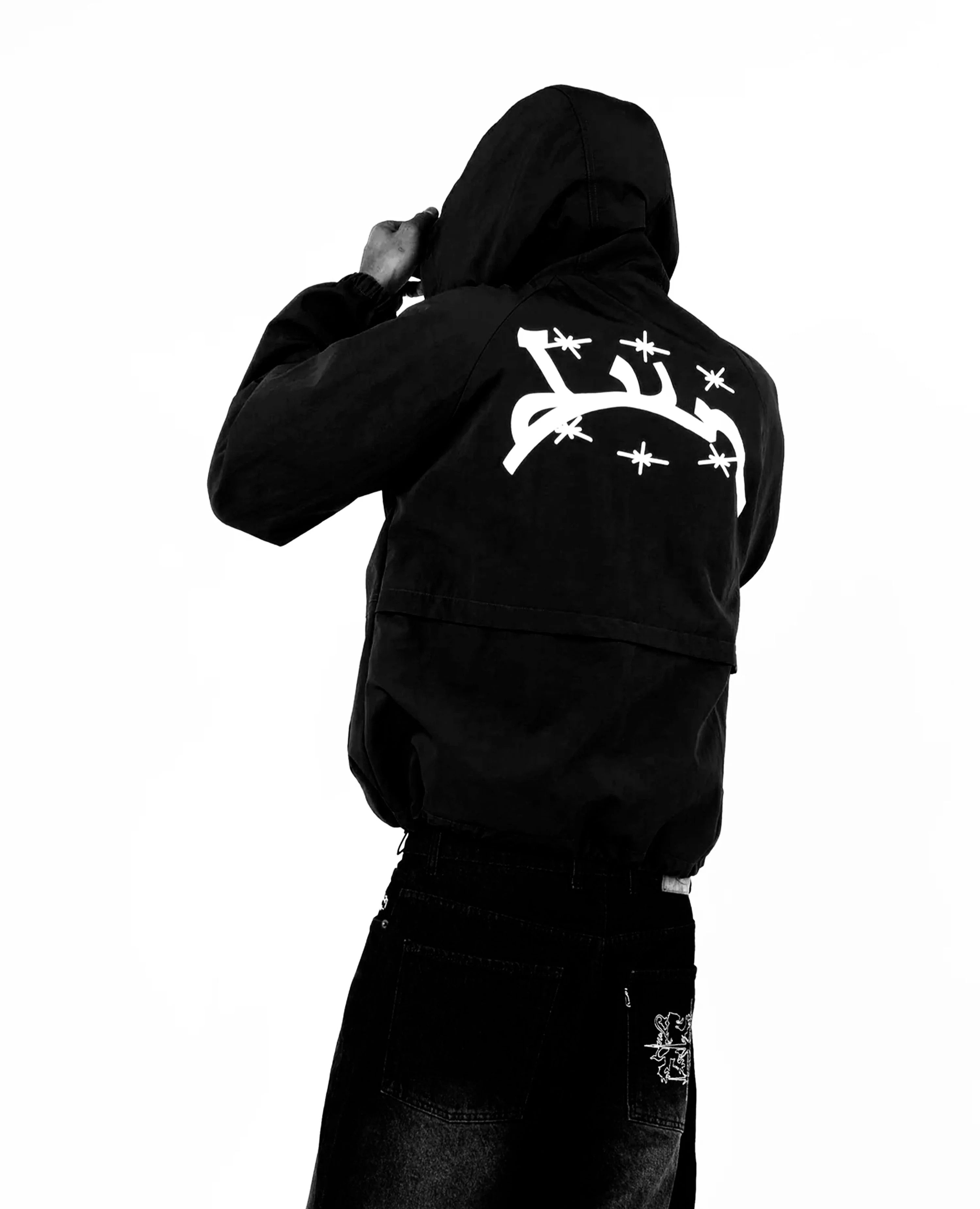 BLACK WINDBREAKER JACKET - Image 3
