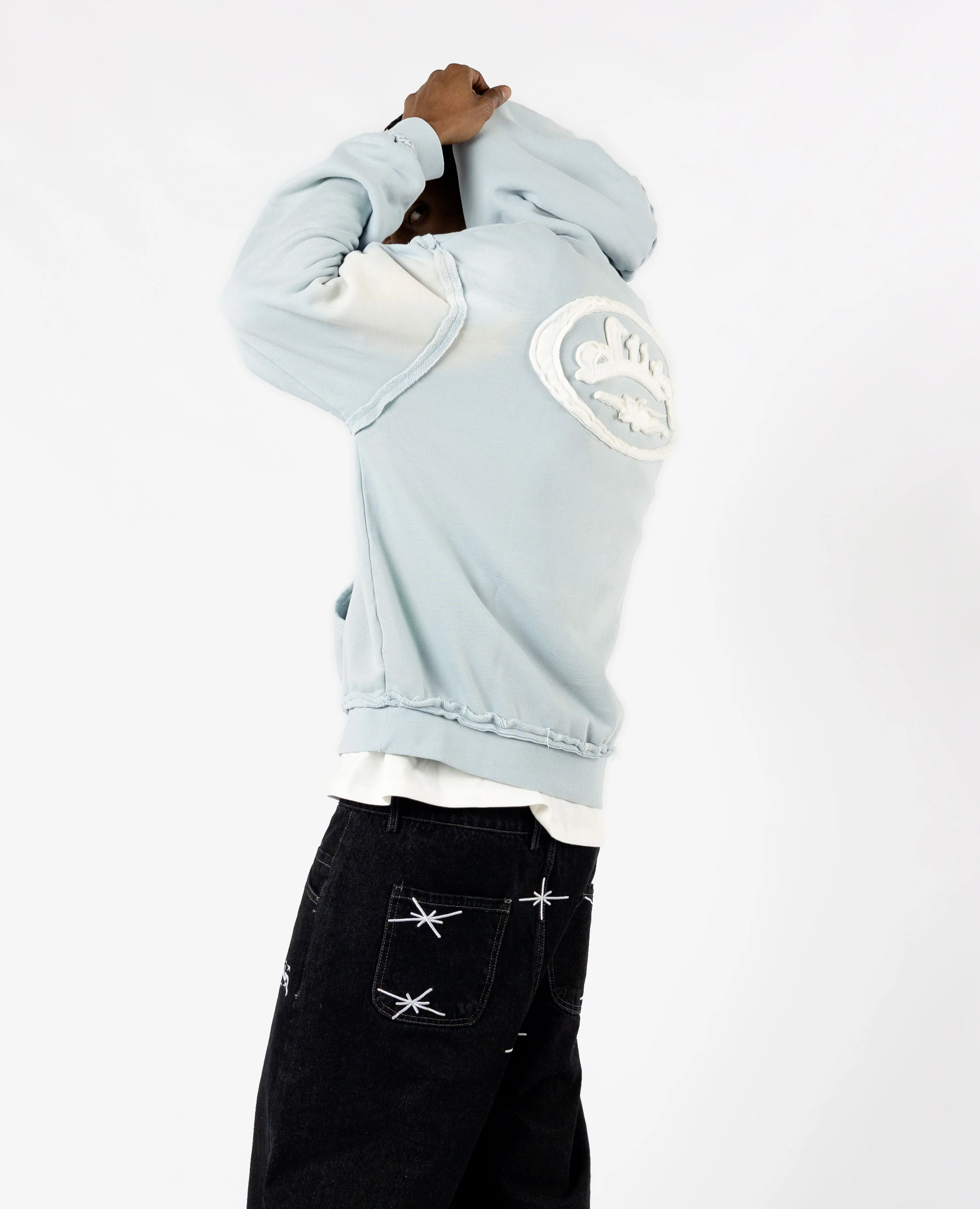 BLUE RAW MILITARY HOODIE - Image 4