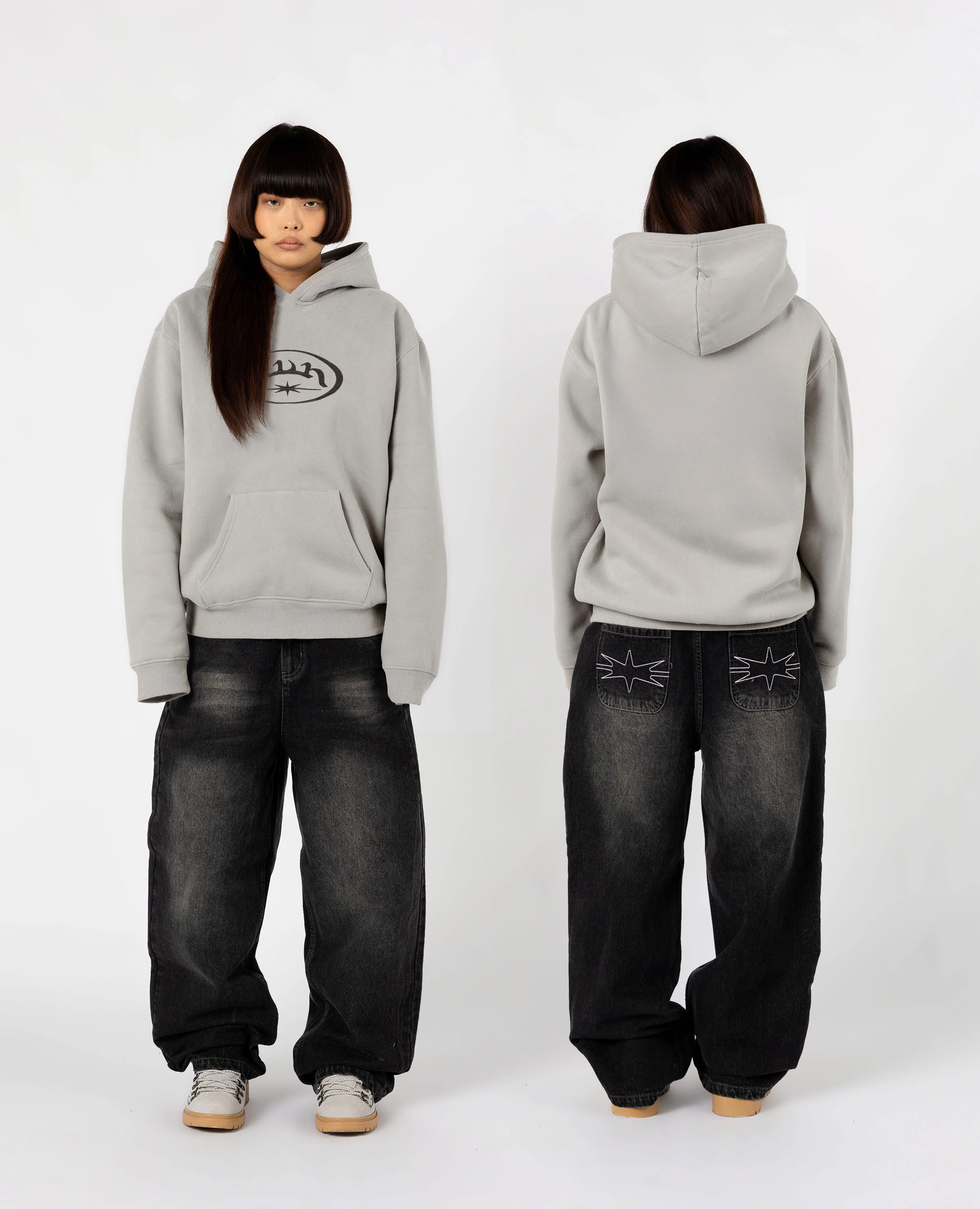 GREY COMPASS HOODIE - Image 3